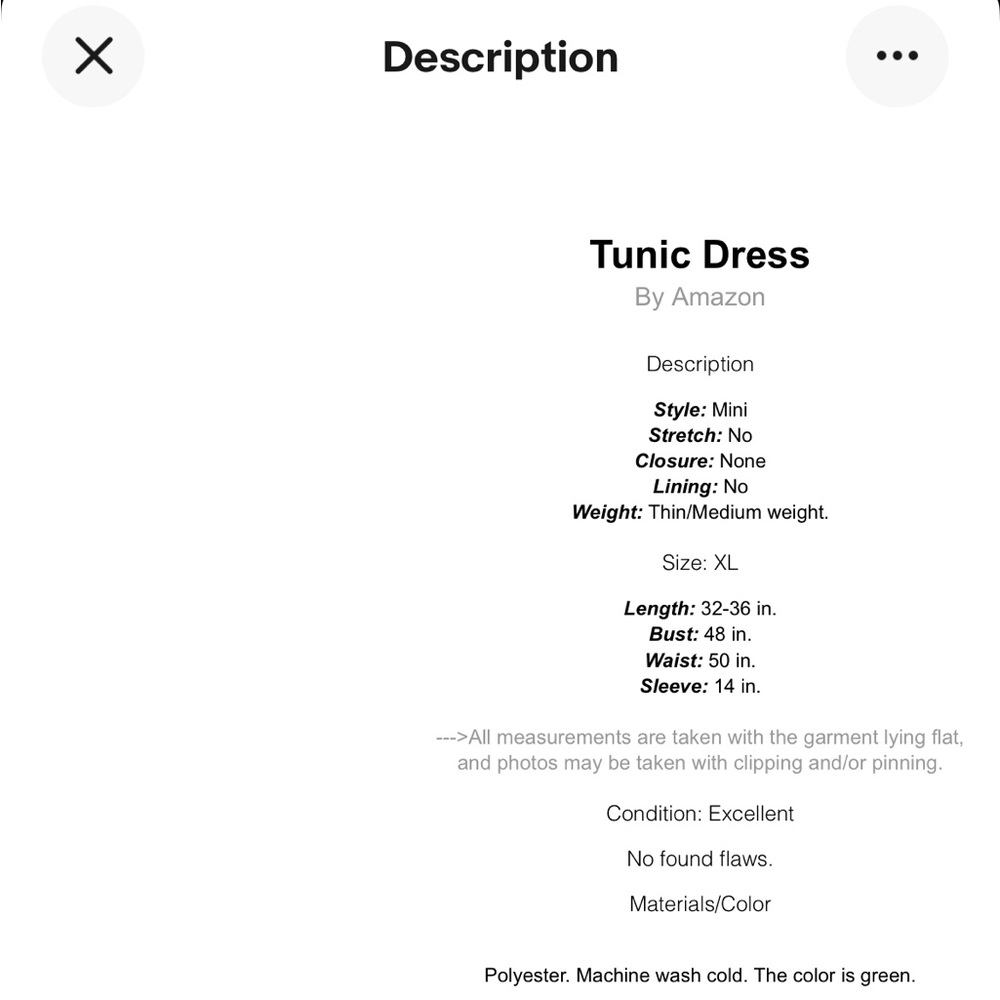 Green Patterned Tunic Dress - Picture 5 of 5